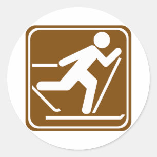 Teken voor crosslandenselectieteken ronde sticker