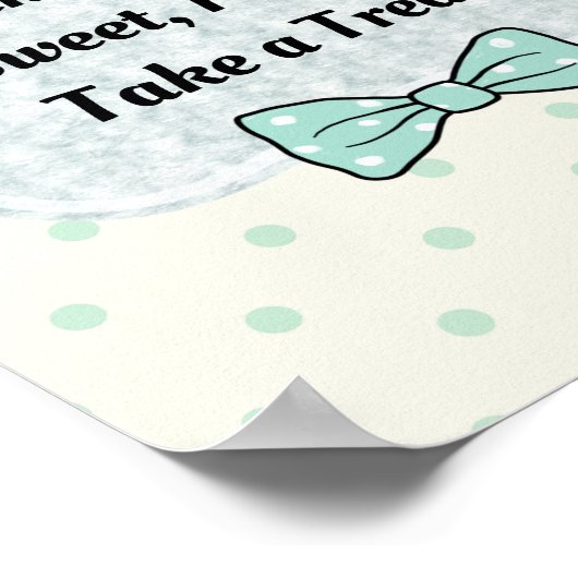 Teken voor Cute Blue Bow Stropdas Party Poster (Hoek)