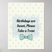 Teken voor Cute Blue Bow Stropdas Party Poster (Voorkant)