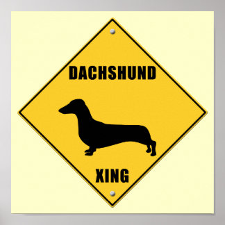 Teken voor Dachshund Crossing (XING) Poster