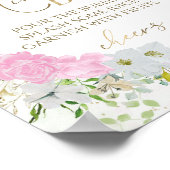 Teken voor de bruidsbruiloft Wildflower Mimosa Bar Poster (Hoek)