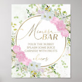 Teken voor de bruidsbruiloft Wildflower Mimosa Bar Poster (Voorkant)