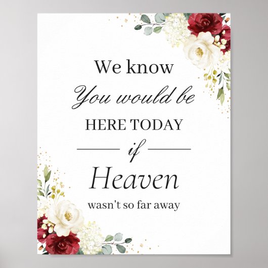 Teken voor de bruiloft in liefdevolle herinnering poster (Voorkant)