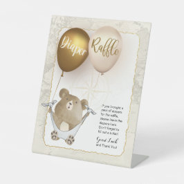 Teken voor diapraffle-tablet reclamebord met voetstuk