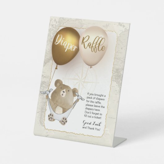 Teken voor diapraffle-tablet reclamebord met voetstuk (Voorkant)