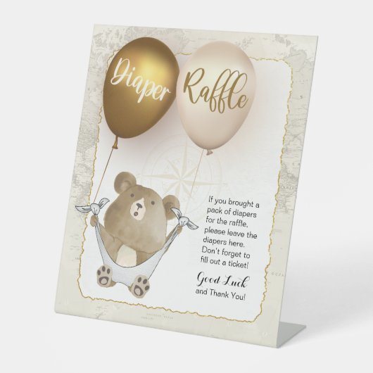 Teken voor diapraffle-tablet reclamebord met voetstuk (Voorkant)