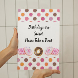 Teken voor donut Birthday-behandelingen Poster