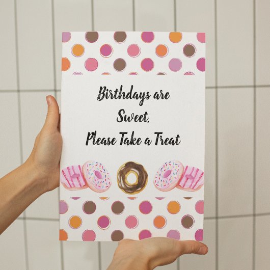 Teken voor donut Birthday-behandelingen Poster