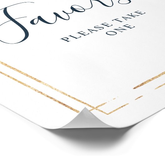 Teken voor douchegeschenken met Navy Blue Bloemen  Poster (Hoek)