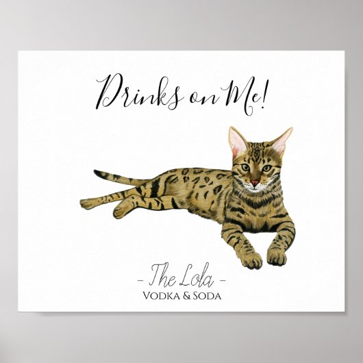 Teken voor Drink bij kattenbruiloft Poster (Voorkant)