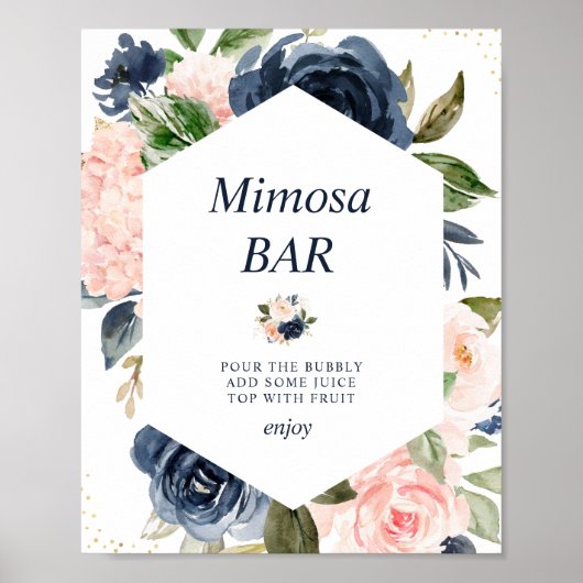 Teken voor een mimosa-bar op een bruidsmeisjesfees poster (Voorkant)