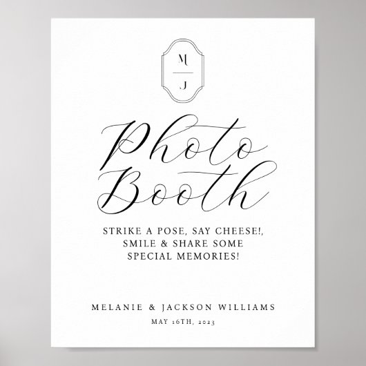 Teken voor fotohokje Minimal Elegante Schrift & Mo Poster (Voorkant)