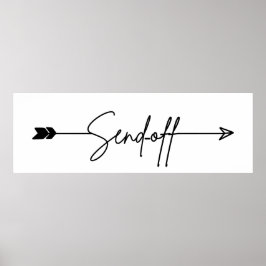 Teken voor gebarentaal met pijl-rond verzenden poster