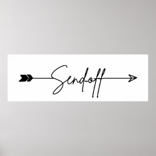 Teken voor gebarentaal met pijl-rond verzenden poster