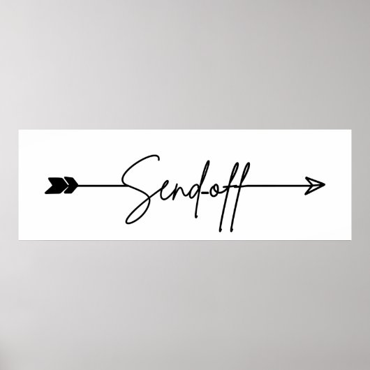 Teken voor gebarentaal met pijl-rond verzenden poster (Voorkant)