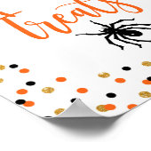 Teken voor Halloween Spooky-behandelingen Poster (Hoek)