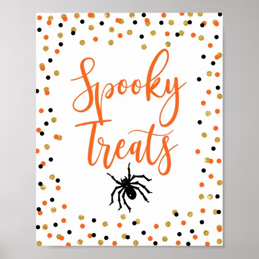 Teken voor Halloween Spooky-behandelingen Poster (Voorkant)