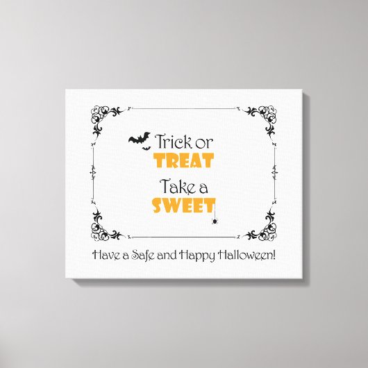 Teken voor Halloween Treat Canvas Afdruk (Voorkant)