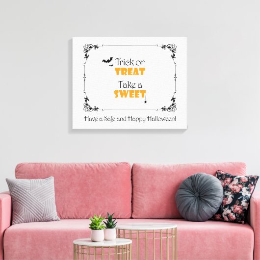 Teken voor Halloween Treat Canvas Afdruk (Insitu (Woonkamer))