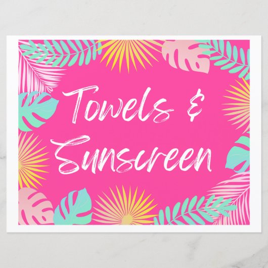 Teken voor handdoeken en zonneschermen | Pool Part (Voorkant)