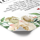 Teken voor herdenkingstafel neutraal lentebruiloft poster (Hoek)