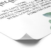 Teken voor herinnering aan de bruiloft tafel v17 poster (Hoek)