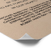 Teken voor herinnering aan de bruiloft tafel v2 poster (Hoek)