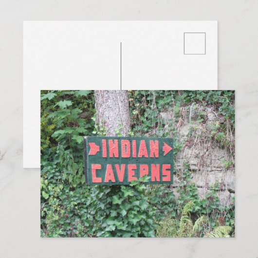 teken voor het Briefkaart van de indiase caverns (Voorkant / Achterkant)