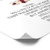 Teken voor het herinneringsaltaar op de bruiloft t poster (Hoek)