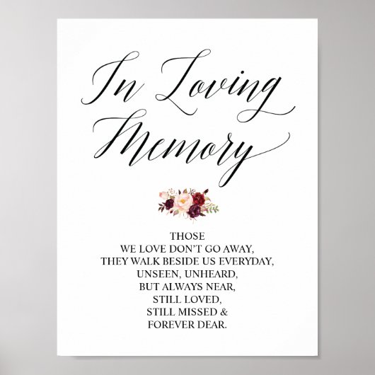 Teken voor het herinneringsaltaar op de bruiloft t poster (Voorkant)