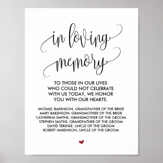 Teken voor het herinneringstafel bij een trouwfees poster (Voorkant)