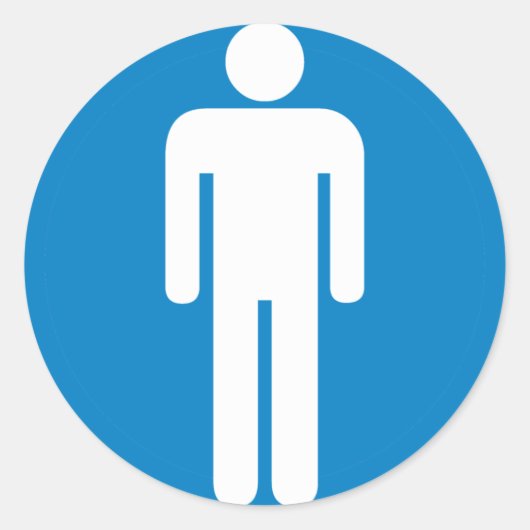 Teken voor het startpunt van mannen ronde sticker (Voorkant)