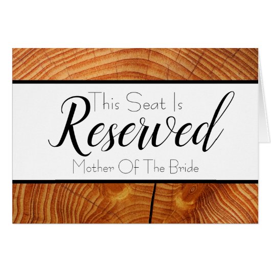 Teken voor houten gereserveerde zitplaats (Voorkant Horizontaal)