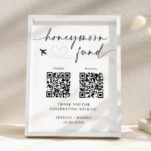 Teken voor huwelijksreis fonds QR-code – Huwelijks Poster