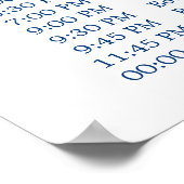 Teken voor huwelijksschema in Navy Blue Calligraph Poster (Hoek)