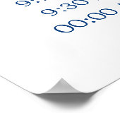 Teken voor huwelijksschema in Navy Blue Calligraph Poster (Hoek)