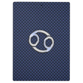 Teken voor kankerdierentuin op blauw koolstofvezel klembord (Achterkant)