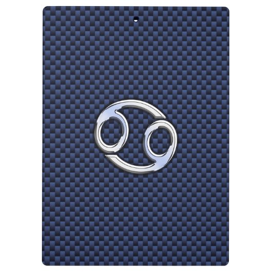 Teken voor kankerdierentuin op blauw koolstofvezel klembord (Achterkant)