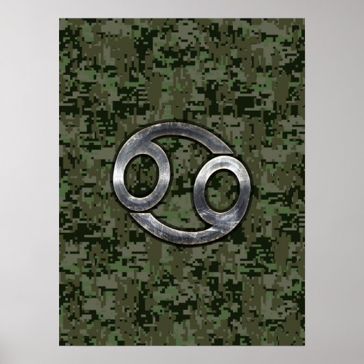Teken voor kankerdierentuin op groene digitale cam poster (Voorkant)