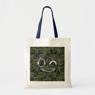 Teken voor kankerdierentuin op groene digitale cam tote bag