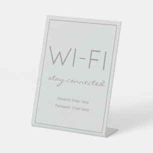 Teken voor kuststrand Grey Wi-Fi Guest Table Reclamebord Met Voetstuk