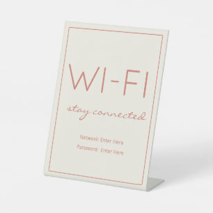 Teken voor kuststrand Wi-Fi-gasttabel Reclamebord Met Voetstuk
