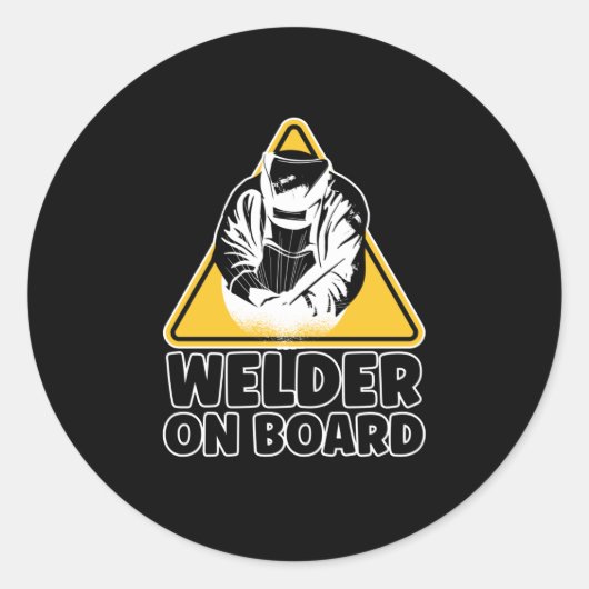 Teken voor lassen aan boord ronde sticker (Voorkant)