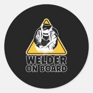 Teken voor lassen aan boord ronde sticker