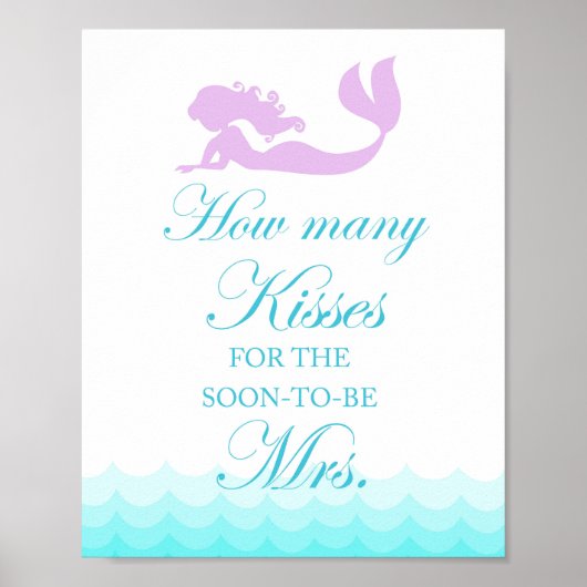 Teken voor Mermaid Bruidsdouche Hoeveel Kusjes Spe Poster (Voorkant)