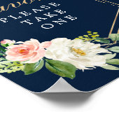 Teken voor Navy Blue Goud Blush Favors Poster (Hoek)