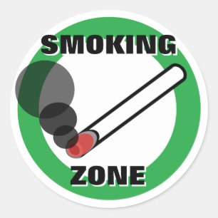 Teken voor rookzone ronde sticker