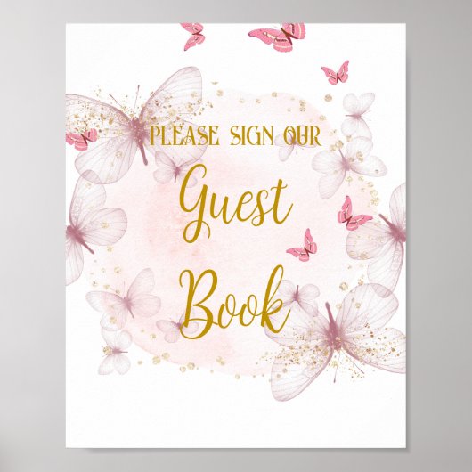 Teken voor roze en goudganstabel poster (Voorkant)