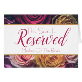 Teken voor rozen gereserveerde zitplaats