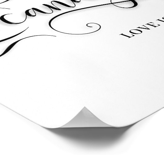 Teken voor snoep-bruiloft poster (Hoek)